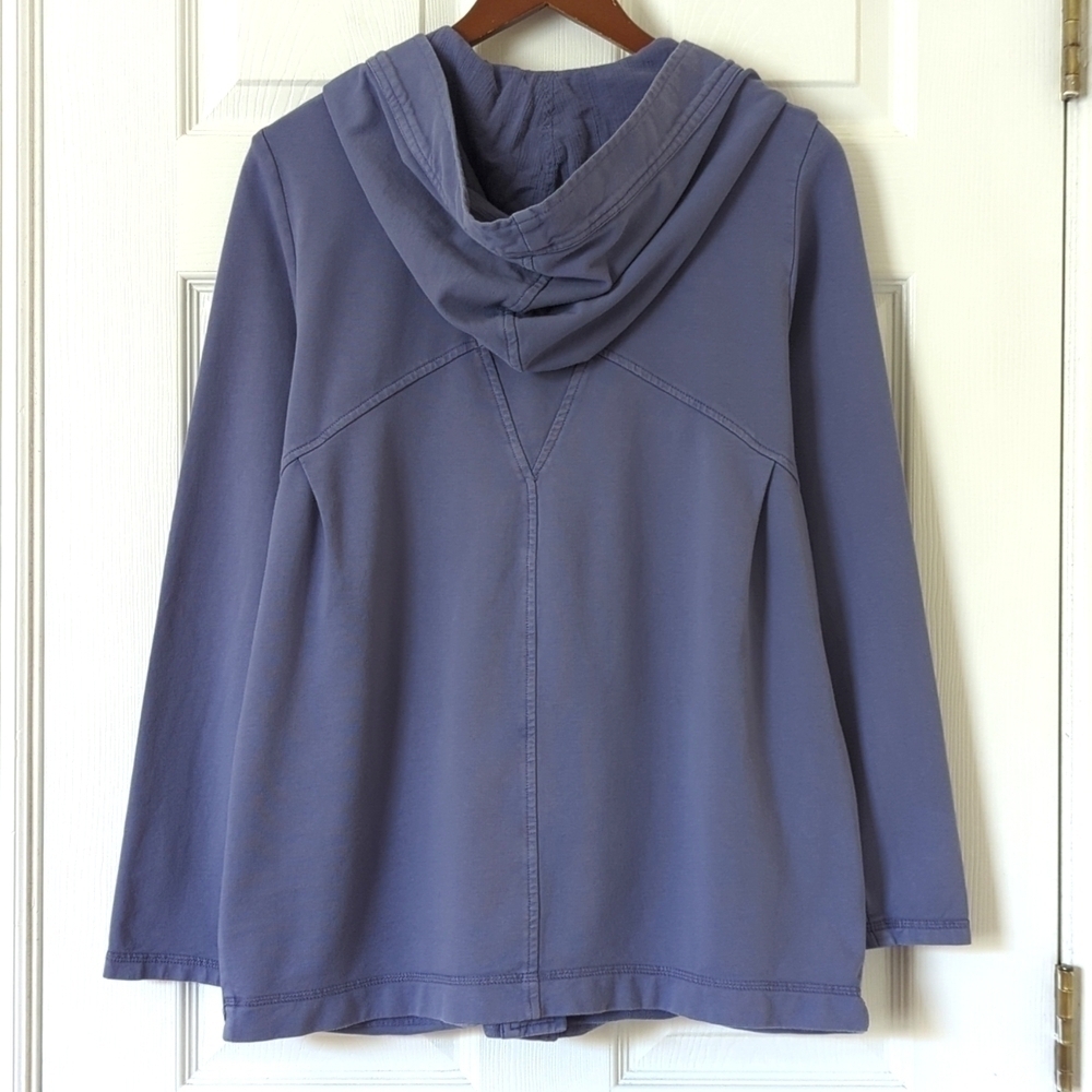 Color Me Cotton 90's Vintage Lightweight Funky Apron Pocket Hooded Jacket Purple - Picture 9 of 11